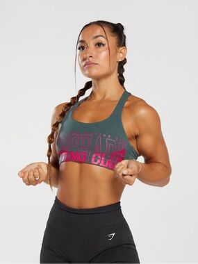 Gymshark Grey and Pink Sports Bra